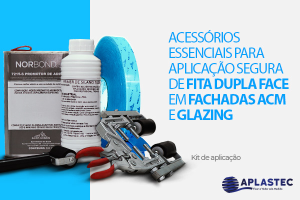 Acessórios para aplicação de fita dupla face em fachadas de ACM e Glazing