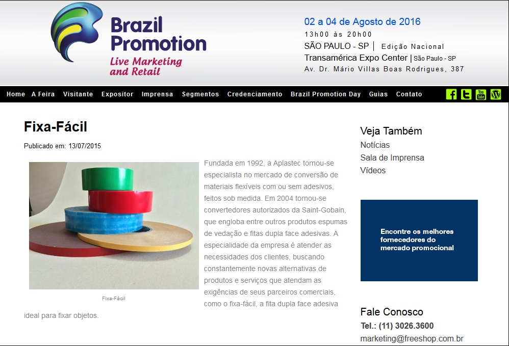 Aplastec no Portal Brazil Promotion